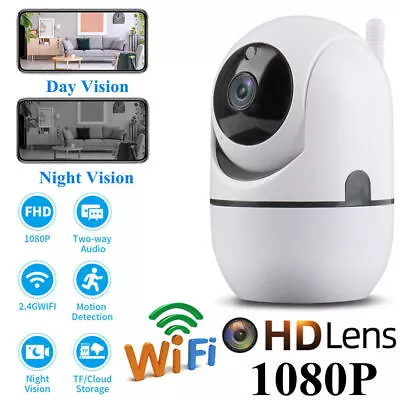 1080P HD Mini Security IP Camera CCTV Wireless WiFi Home Indoor Night Vision Cam • £15.10