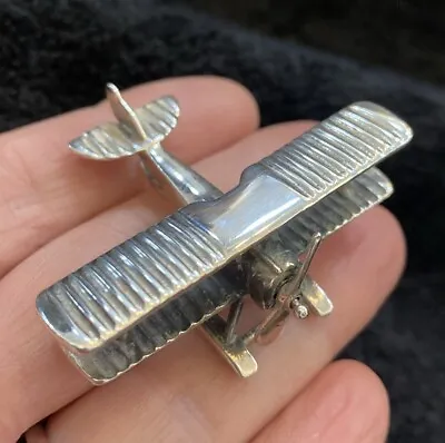 Miniature Sterling Silver Sopwith Camel Biplane Airplane • £69.99