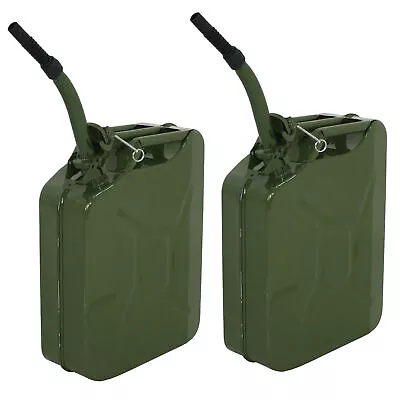 2 Pack 5 Gallon 20L Jerry Can Gas Gasoline Can With Smooth Pouring Spout Green • $65.58