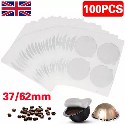 100X Coffee-Capsule Lids For Nespresso Vertuoline Aluminum Foil Seal Stickers Q • £2.49