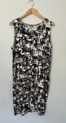 J Jill Wearever Collection Dress Stretch Knit Floral Sleeveless Pullover Medium • $23.88