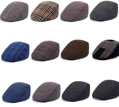 Peaky Blinders Hat Newsboy Flat Cap Herringbone Tweed Wool Baker Boy Gatsby • £7.60