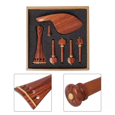 Violin Set 7Pcs Chinrest Tailpiece Tunning Pegs Boxwood Replacement Fiddle Parts • $29.70