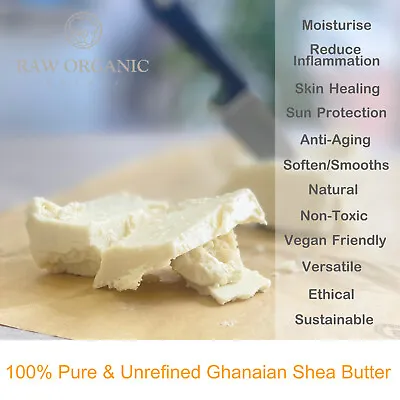 Shea Butter Organic 100% Pure And Natural Unrefined Raw Body Butter FAST POST • £2.99