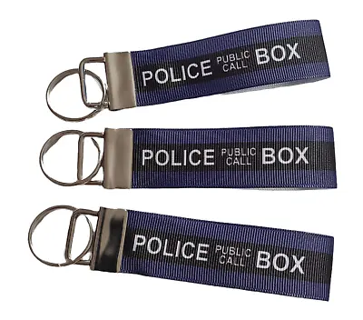 Tardis Police Box Doctor Who Science Fiction Keyring Key Fob Handmade Gift • £3.85