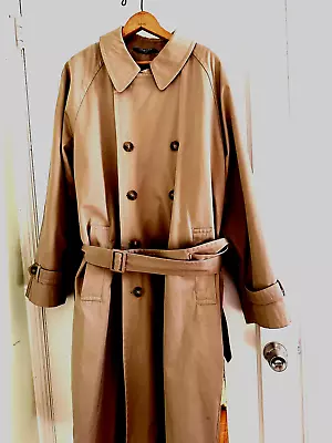 Men's Stafford Trench Coat Size 42 Regular Light Brown Removable Liner Overcoat • $49.99