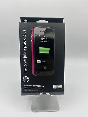 Mophie Juice Pack Plus Battery Case IPhone 4s/4 Magenta And Black- New/open Box • $25