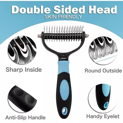 Professional Pet Dog Cat Comb Brush Dematting Undercoat Rake Grooming Comb Tool • £6.45