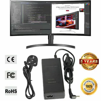 For LG Monitor Power Supply Charger Cord LG Full HD LCD LED Electronics 19V UK • £10.49