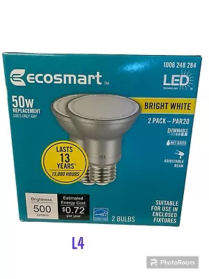 (2-Pk) Ecosmart Dimmable Adjustable Beam Angle LED Light Bulb Bright White 50W • $14