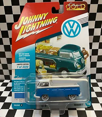 *MINT* Limited Edition Johnny Lightning Classic 1965 Blue VW Type 2 Pickup 1/64 • $10