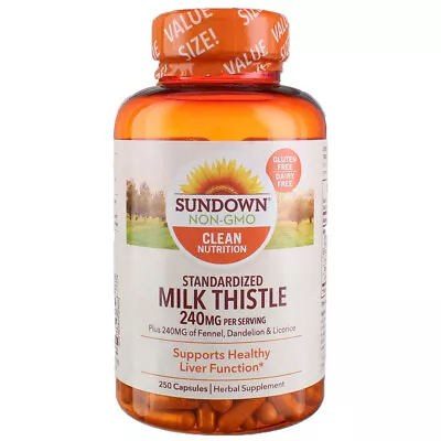 Sundown Clean Nutrition Standardized Milk Thistle Capsules 240 Mg 250 Ct • $24.57