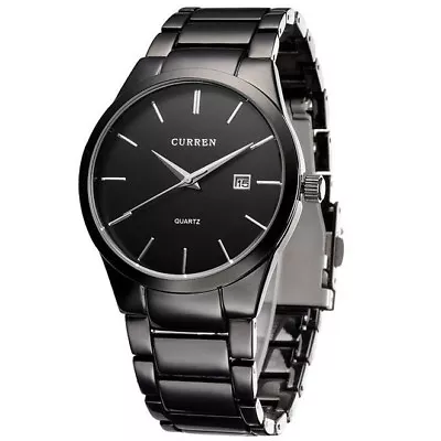 CURREN Men Fashion Military Stainless Steel Analog Date Sport Quartz Wrist Watch • $14.99