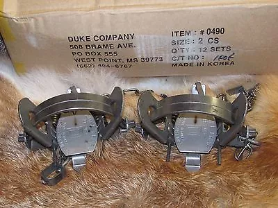 2 Duke #2 Coil Spring Traps Raccoon Coyote Bobcat Fox Lynx Otter New Sale • $45.89