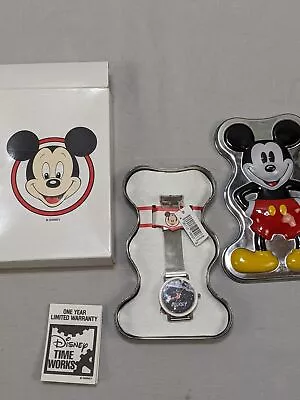 NIB Mickey Mouse Watch Disney Time Works Japan Parks Resorts Exclusive Tin & Box • $299