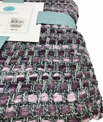 New Martha Stewart Collection Harmony Purple Throw Blanket 50  X 60  $60 Retail • $29.95