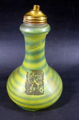 Vintage Barber Bottle Green Glass Swirl -  After Shave/Hair Tonic Dispenser • $22