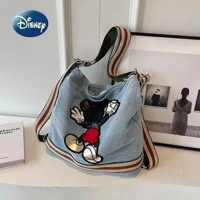 Mickey Mouse Denim Women Shoulder Bag Crossbody Bag Backpack Large New 2023 • $35.31