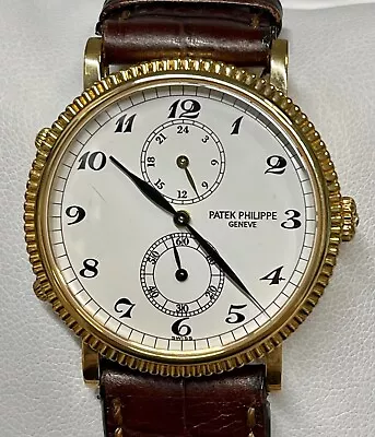 PATEK PHILIPPE 18K Yellow Gold Ref.5034 3 Time Features Watch - $60K APR W/ COA! • $28900