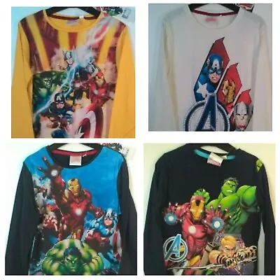 £6.99 • Buy Boys Official Marvel Avengers Long Sleeve Top T-Shirt  4  8 10 Years New