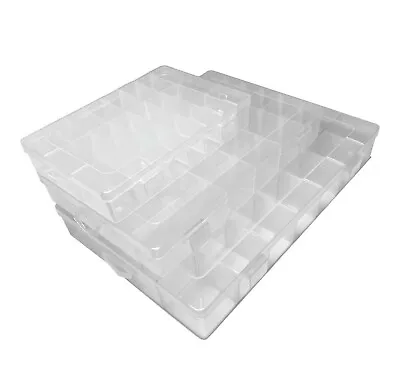 £6.82 • Buy Storage Box Hard Plastic Adjustable Compartment Slot Plastic Craft Organizer