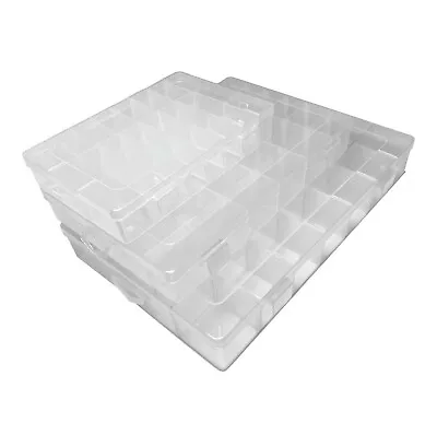 Storage Box Hard Plastic Adjustable Compartment Slot Plastic Craft Organizer • £6.82