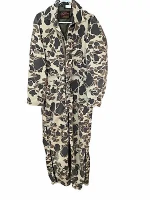 VTG Walls Blizzard Pruf Mens Coveralls Jumpsuit Camo Med 38-40 MADE IN THE USA • $39.95