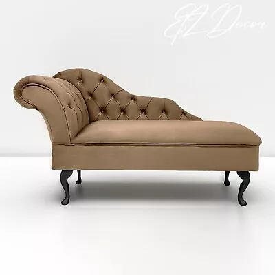 Chaise Lounge Chesterfield Sofa Biscuit Beige Accent Chair Lucian Tufted Longue • £324.49