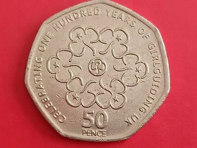 GB 50p Coin 2010 Celebrating 100 Years Of Girl Guiding UK  Circulated • £3