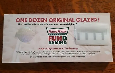 Krispy Kreme Certificates Lot Of 20 Certificates For Original Glazed Doughnuts • $100