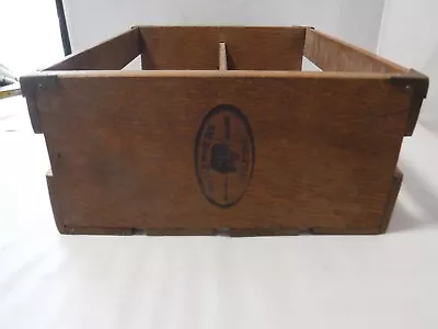 Vtg Cal Oak Wood Collection Storage Crate Box 2 Seperate Sections 15x11x5.5 • $64.99