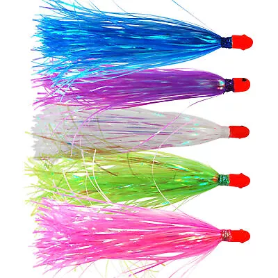 Duster Tuna Mahi Skirt Saltwater Trolling Mylar Lure 5 Inch 1/4 Oz Wahoo Rigged • $7.99