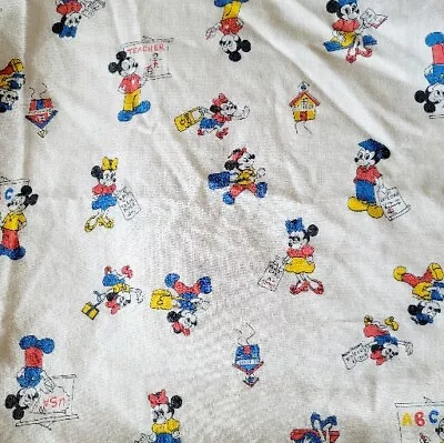 VTG RARE Mickey & Minnie Mouse Teacher Fitted Sheet Pack N Play Disney READ DET • $32