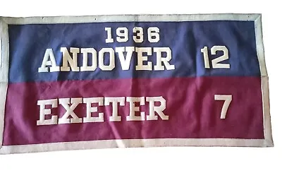 Vintage Phillips Exeter Academy School Banner NH All Wool Felt 16 X 32 • $99.98