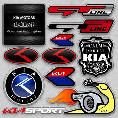 Fit New Kia Logo Sport GT Line Turbo Car 3D Sticker Vinyl Decal Medal Decorate • $9.99