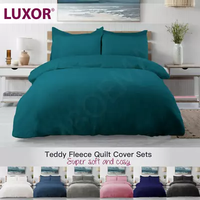 $39 • Buy Single/KS/Double/Queen/King/SK Teddy Bear Fleece Soft Warm Quilt Doona Cover Set
