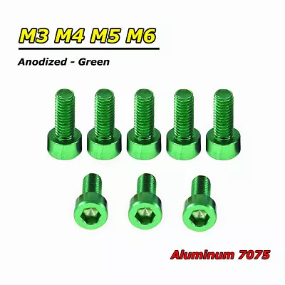 M3 M4 M5 M6 Aluminium Alloy Hex Socket Head Cap Screw Allen Bolts Anodized Green • $2.87