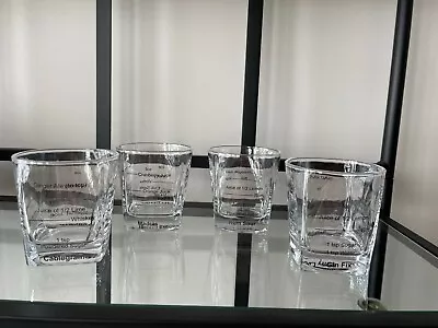 Lot 4 Vintage Cocktail Glasses Printed With 16 Drink Recipes EUC • $14.99