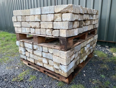 £1 • Buy Pallets Of Reclaimed Cobbles Setts Pavers Bricks Grey Light Paving Stone Blocks