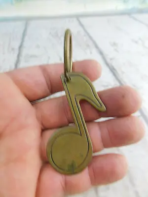 Vintage RUSS Musical Music Note Song Tune Musician Brass Key Ring Keychain • $17.76