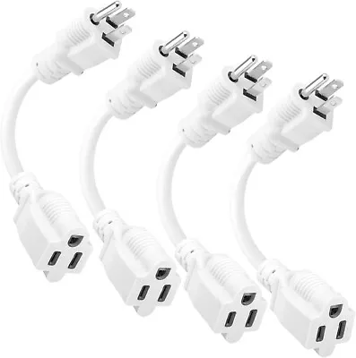 8  Short Extension Cord Outlet ETL Listed SJTW 16AWG/13A 3 Prong 4 Pack • $13.95