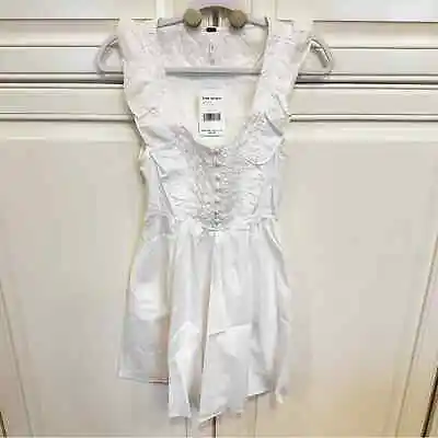 Free People Half Moon Mini Dress Women’s White Ruffle Lace Cotton Sleeveless NWT • $50