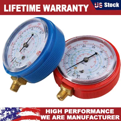 $17.59 • Buy Pair AC Refrigerant Low & High Pressure Gauge PSI KPA Air Conditioner Brand New