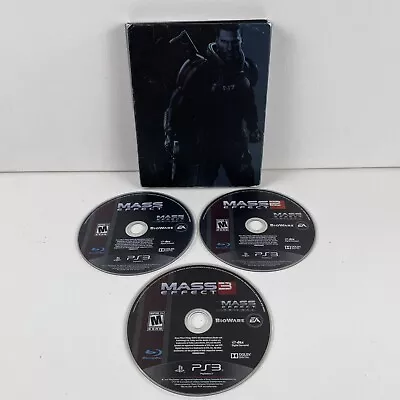 🔥Mass Effect Trilogy (Sony PlayStation 3 2012) PS3 Game Steelbook TESTED!🔥 • $20