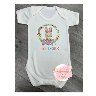Personalised 1st Easter | Baby Vest | 1st Easter | Cute Bunny | Cotton | • £8.99
