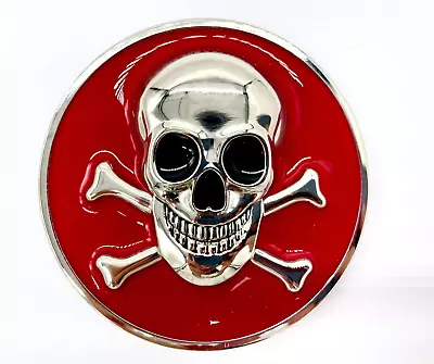 Red Skull Silver Pirate Belt Buckle | American Western Vintage Buckle • $9.99