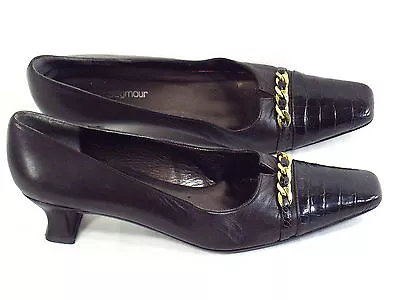 Mr. Seymour Dark Brown Leather Classic Pumps Size 7.5 N US Excellent Condition • $7.99