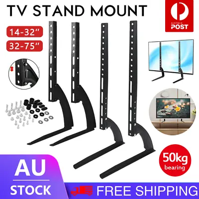 $17.99 • Buy Universal 14-75'' Table Top Desktop TV Stand Bracket Legs LCD LED Plasma Mount