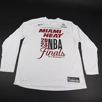Miami Heat Nike NBA Authentics Long Sleeve Shirt Men's White Used • $33.99