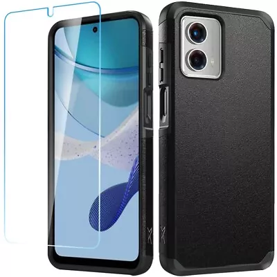 For Moto G 5G (2023) Dual Layers Rugged Cover With Tempered Glass Included • $10.99